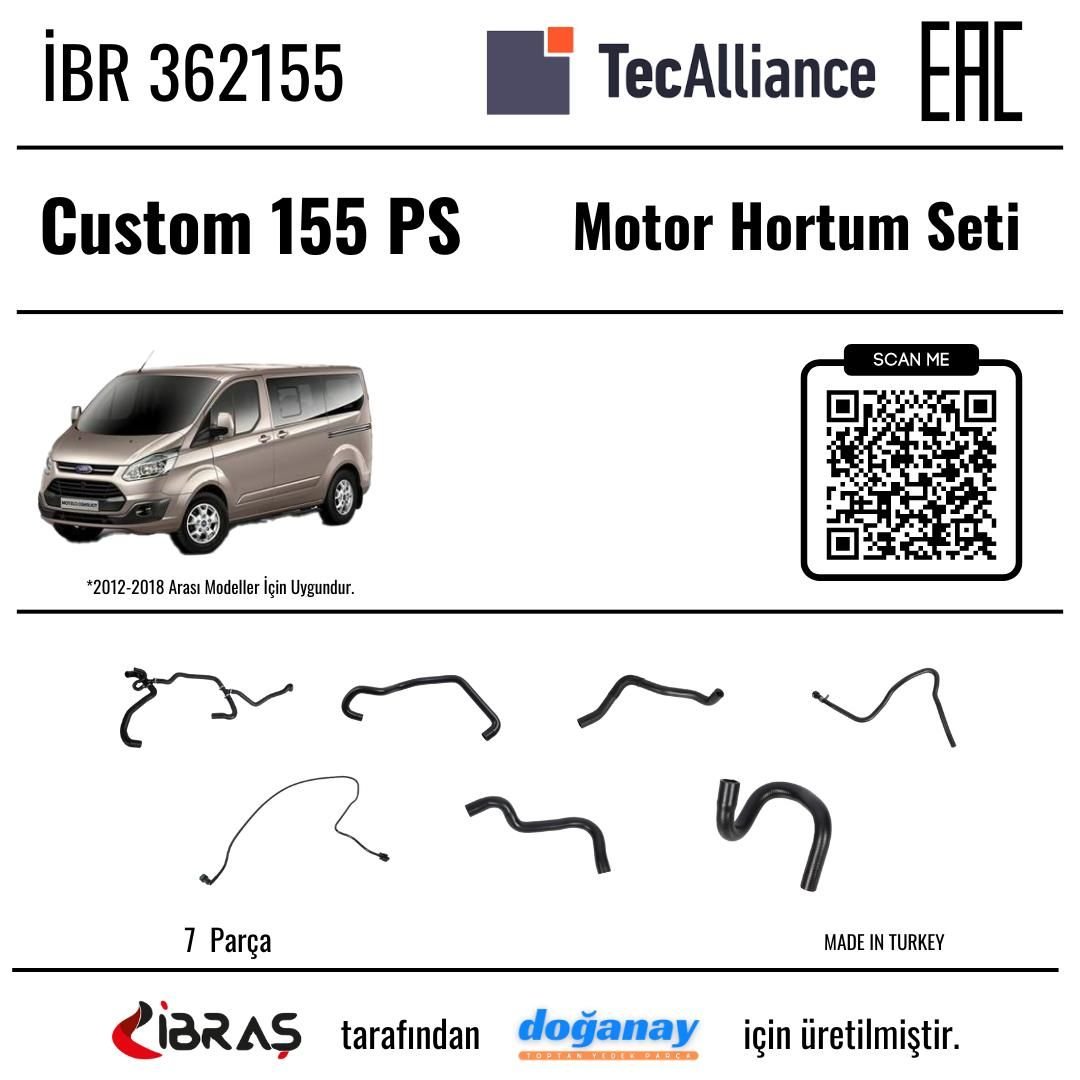 İBRAŞ MOTOR HORTUM SETİ 155 PS CUSTOM 12> İBR 362155 362155