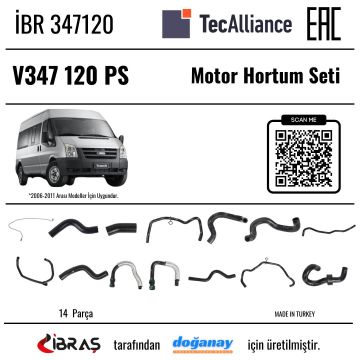 İBRAŞ MOTOR HORTUM SETİ 2.4 TDCİ 120 PS V347 06> İBR 347120 347120