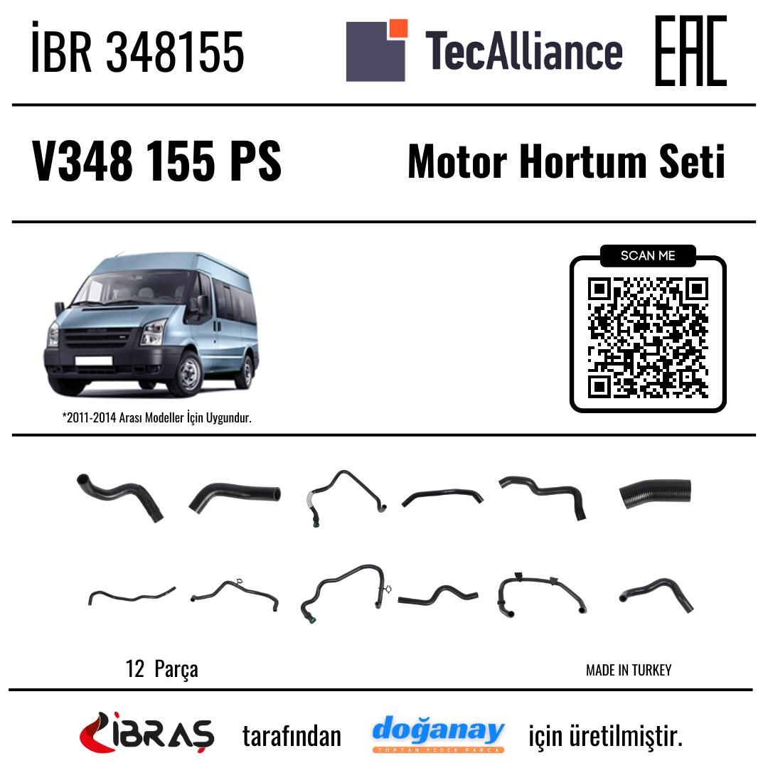 İBRAŞ MOTOR HORTUM SETİ 155 PS V347 11> İBR 348155 348155