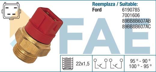 FAE FAN MUŞÜRÜ KIRMIZI +AC ESCORT 90> FAE 89BB 8B607 AC 37960